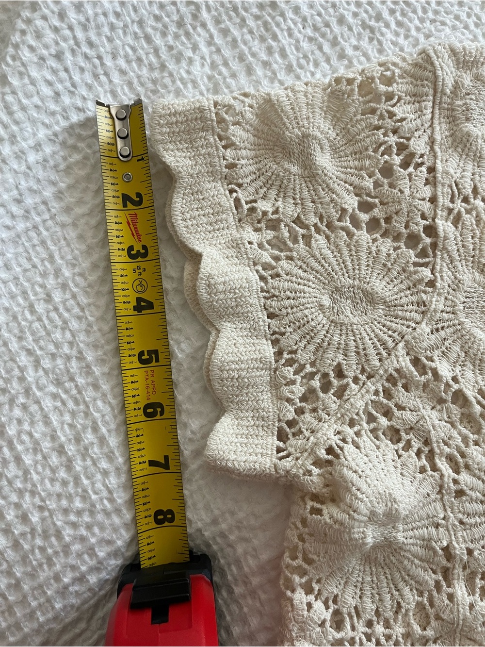 Rebellion Cream Crochet Button Front Crop Top 100% Cotton | Small - Cottagecore - Picture 11 of 12